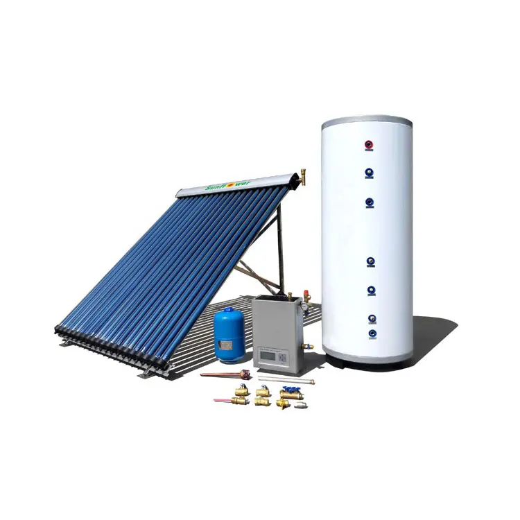 Sistema de calefacción de agua Solar a presión dividida, 200L, con tanque de estación de trabajo de colector para casas, SRCC y Keymark Solar, aprobado