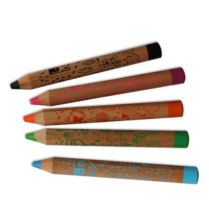 <span class=keywords><strong>Crayons</strong></span> de cire <span class=keywords><strong>Woody</strong></span> Jumbo de haute qualité 6 pièces une boîte en carton - Product Image 2