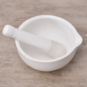 Maison Durable produits cuisine utilisé blanc bébé bol de broyage épices porcelaine mortier et pilon