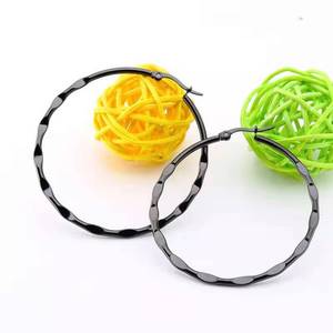 25mm 30mm 40mm 50mm 60mm Custom Large Circle Stainless Steel Earring Silver <strong>Gold</strong> Black <strong>Rose</strong> Plated Twisted <strong>Hoop</strong> - Product Image 6