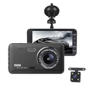 1080 P दोहरी लेंस dashcam कार के डैशबोर्ड कैमरा वाहन camcorder चालक DVR 4 इंच आईपीएस उच्च संकल्प स्क्रीन