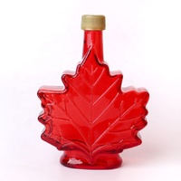 Bouteilles de sirop en verre en forme de mini feuille d'érable rouge de 70 ml à succès avec bouchon à vis