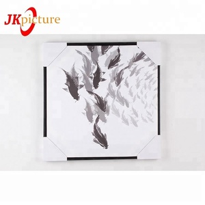 Impresión de pintura de la lona <span class=keywords><strong>puerto</strong></span> tranquilo arte de pared de madera con luz led pintura - Product Image 1
