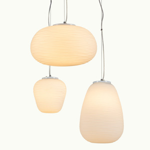 Lampe suspendue en verre soufflé rond blanc artisanal JYLIGHTING à vendre - Product Image 1