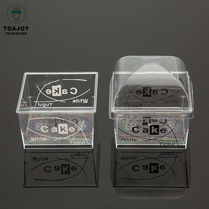 Personnalisé carré bouche pots de yaourt cuillère dessert boîte emballage de petit gâteau - Product Image 1