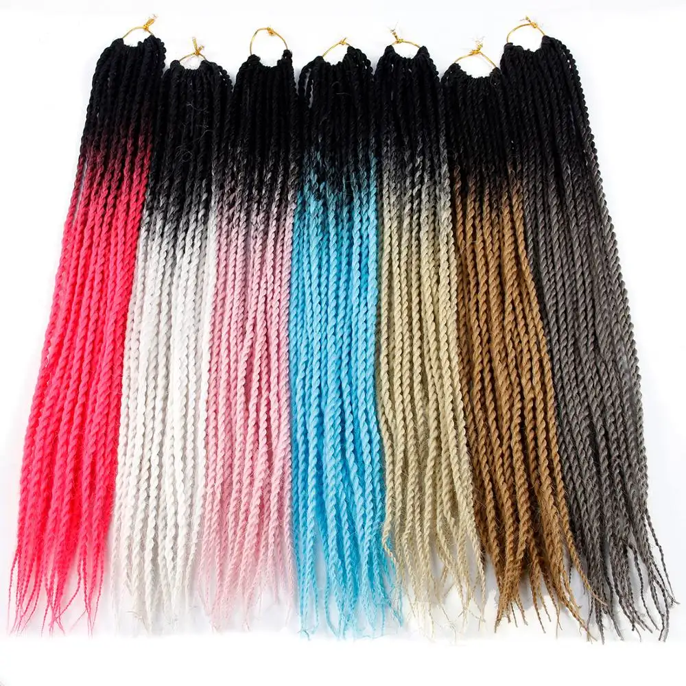 20 strands/lot Micro Senegalese Twist Crochet Braids Hair wholesale ombre braiding hair kanikalon
