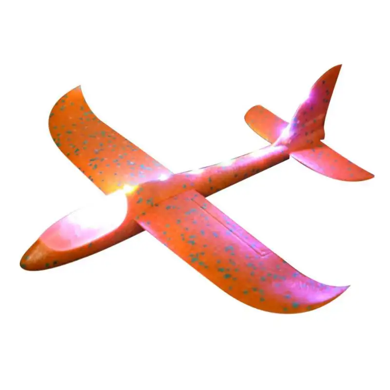 HOSHI-avión con luz LED De 48cm para niños, juguete de espuma EPP, planeador