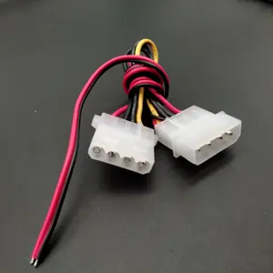 Bilgisayar güç  uzatma kablosu ile molex AMP 5.08mm pitch 8981 4 pin erkek dişi konnektör kablo tesisat montaj