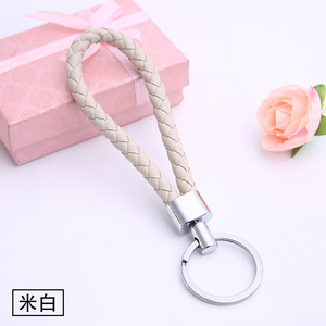 Handmade Woven Leather Keychain <strong>Men</strong> Women Braided Leather Rope <strong>Key</strong> Holder Round Car <strong>Key</strong> <strong>Ring</strong> for Promotional - Product Image 6