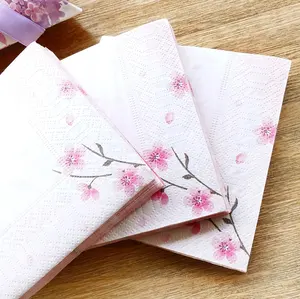 Serviette de table en papier avec logo floral imprimé, haute qualité, 1 pièce