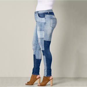 De mezclilla casual mujeres <span class=keywords><strong>pantalones</strong></span> ajustados <span class=keywords><strong>pantalones</strong></span> niñas parche jeans - Product Image 2