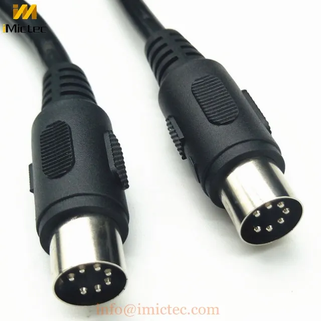 2019 hot selling 7 Pin Din Midi Cable 7PIN DIN macho a macho 9ft 3 M controlador interfaz Cable