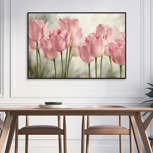 Bel modello moderno pop art dipinto a mano a olio <span class=keywords><strong>di</strong></span> fiori <span class=keywords><strong>di</strong></span> tulipano su tela - Product Image 3