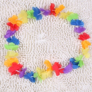 V-1076 fiori artificiali per capelli collana hawaiana arcobaleno colore ghirlanda fiori artificiali Luau Leis per la decorazione - Product Image 2
