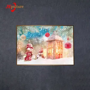 フラッシュキャンドルライトルームの装飾クリスマス Led ライトとキャンバスに絵をキャンバス祭壁アート