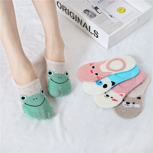 Barato Fino Dos Desenhos Animados de Animais Sapo Panda Gato Algodão Mulheres Low Cut Personalizado Antiderrapante Meias Invisíveis - Product Image 5