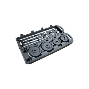 China Manufacture <strong>50kg</strong> Adjustable <strong>Chromed</strong> <strong>Barbell</strong> <strong>Dumbbell</strong> <strong>Set</strong> With Plastic Case - Product Image 4