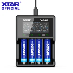 XTAR Pengisi Daya Baterai 3.7V Multifungsi, Upgrade VC4S Max 3A dengan Fungsi Pelepasan