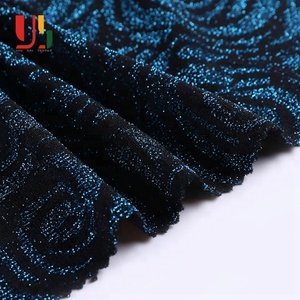 Nero e blu FDY silver metallic glitter nylon di lavoro a maglia rosa jacquard maglia tessuto a maglia per il maglione - Product Image 1