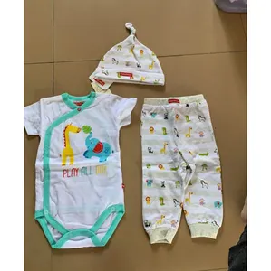 Cheap bib sets cotton Baby wear stock lot children apparel stocks brand baby clothing stocks