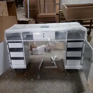 Sıcak satış MDF beyaz/siyah katı yüzey/ahşap manikür tırnak masası