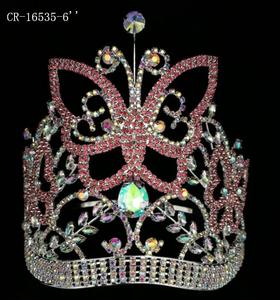 الحيوان فراشة ملونة من حجر الراين للتزيين تيارا للأطفال تاج فخم - Product Image 1