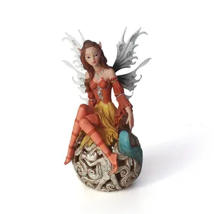 Resin beautiful garden fairy statues for decor