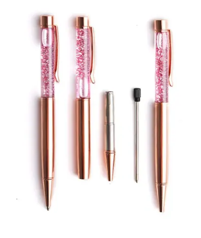 Fabriek Luxe Vloeibare Zand Glitter Pen Balpennen Zwarte Inkt Idee voor voor Kantoorbenodigdheden