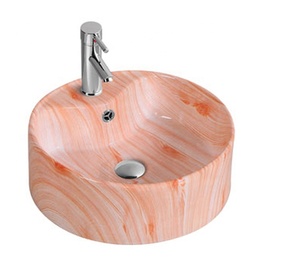 Grano de madera de Pakistán de antiguo Baño de piedra lavabo de cerámica lavabo - Product Image 1
