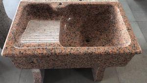 Lavabo <span class=keywords><strong>de</strong></span> Granito Rojo <span class=keywords><strong>con</strong></span> Pedestal <span class=keywords><strong>de</strong></span> Piedra Natural, <span class=keywords><strong>Lavadero</strong></span> <span class=keywords><strong>de</strong></span> Una Sola Tina <span class=keywords><strong>con</strong></span> <span class=keywords><strong>Patas</strong></span> Altas - Product Image 2