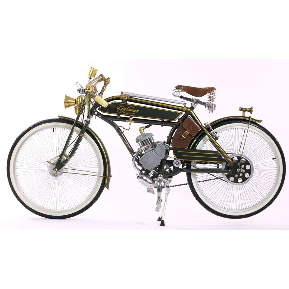 Motor a gasolina vintage de 26 polegadas, bicicleta com 2 tempos, 38cc, motorizado, unidade de bicicleta