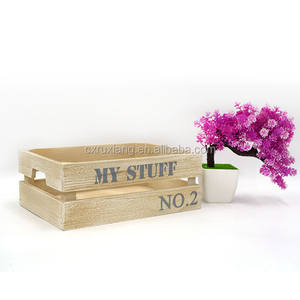 Lot de 3 petites caisses à légumes en bois vintage décoratives avec poignées - Product Image 2