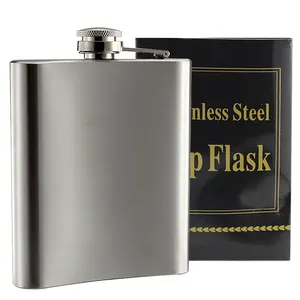 6/7/8oz Portable Liquor Flask Stainless Steel Hip Flask Matte Black Wine  Whiskey Flask Flagon