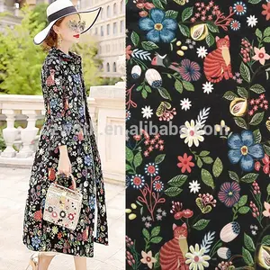 Gatos Design Alta Qualidade 100% Poliéster Dobby Tecido Duplo Face 280gsm para Vestidos das Meninas e Têxteis Árabes - Product Image 1