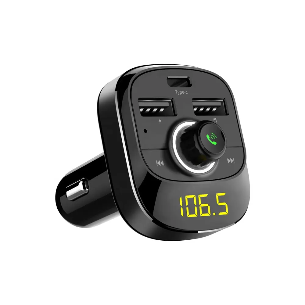 2019 New arrival car kit bluetooth fm transmitter with3.1a dual usb car charger