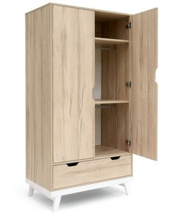 MDF Wooden Classic 2 Door Children's <strong>Wardrobe</strong> with Storage for Bedroom - Product Image 5