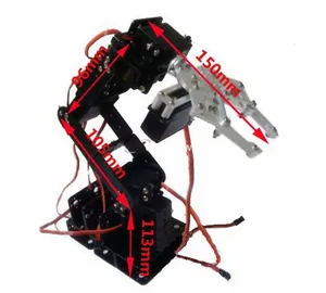 Brazo de Robot Industrial de 6 ejes, brazo de Robot CNC + garras mecánicas, Base de Metal grande, totalmente de Metal, Manipulador mecánico/Servo
