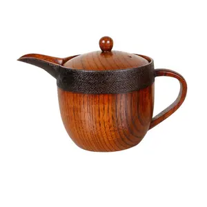 Traditional Japanese Style Handmade Medium Jujube Wood Coffee Tea Pot