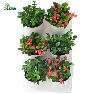 New products self watering stackable colorful wall hanging plastic flower pot for gardens