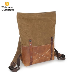 Deportes de la universidad superior portátil rollo impermeable personalizada de los hombres de la lona mochila vintage - Product Image 6