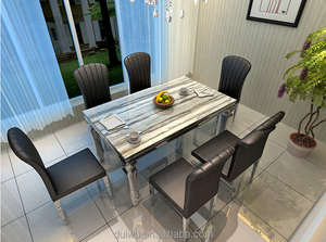 Muebles de comedor moderno fuerte mármol natural mesa de comedor con 6 sillas - Product Image 3