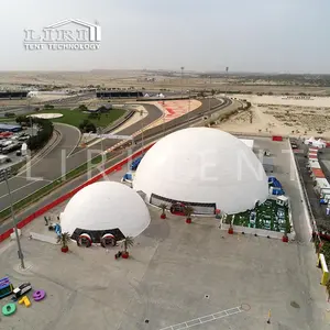 Bahrain에 있는 판매를 위한 물 증거 PVC 덮개를 가진 백색 지오데식 돔 집 천막