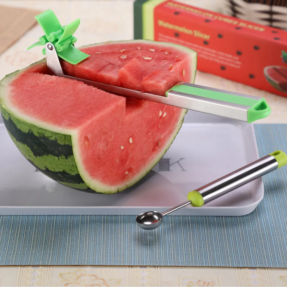3 estilos de sandía melón cortadoras fruta original cúter cuchara para fruta melón cortadora para de corte de fruta 