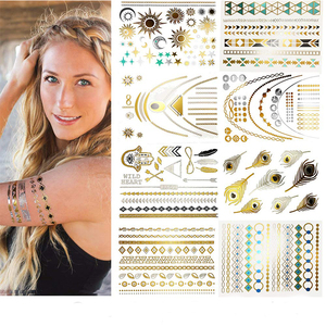 Grado cosmetico Nuovo Design di Alta Qualità Pieno Braccio Metallico Henné Tatuaggio Temporaneo - Product Image 1