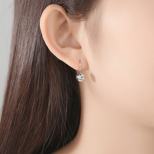 LUOTEEMI — boucles d'oreilles simples coréennes, bijou rond en pierre CZ, Simple - Product Image 3