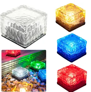 L Maat 10*10Cm Led Zonne-Kubus Energie Ondergrondse Lamp Power Helder Glas Rock Baksteen Bestrating Waterdichte Ip68 Lichte Tuin