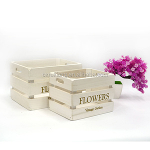 Scatola per Fiori in Legno Bianco Stile <span class=keywords><strong>Nautico</strong></span> Vintage, Forma Quadrata con Logo - Product Image 3