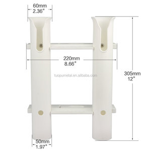 לבן ושחור פלסטיק PVC חכת דיג מתלה בעל - Product Image 6