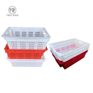 냉동용 토트 크레이트 600*400*205 mm 식품 등급 플라스틱 용기 견고한 바닥 메쉬 벽 통풍 가능 중첩 가능 재활용 가능 - Product Image 5