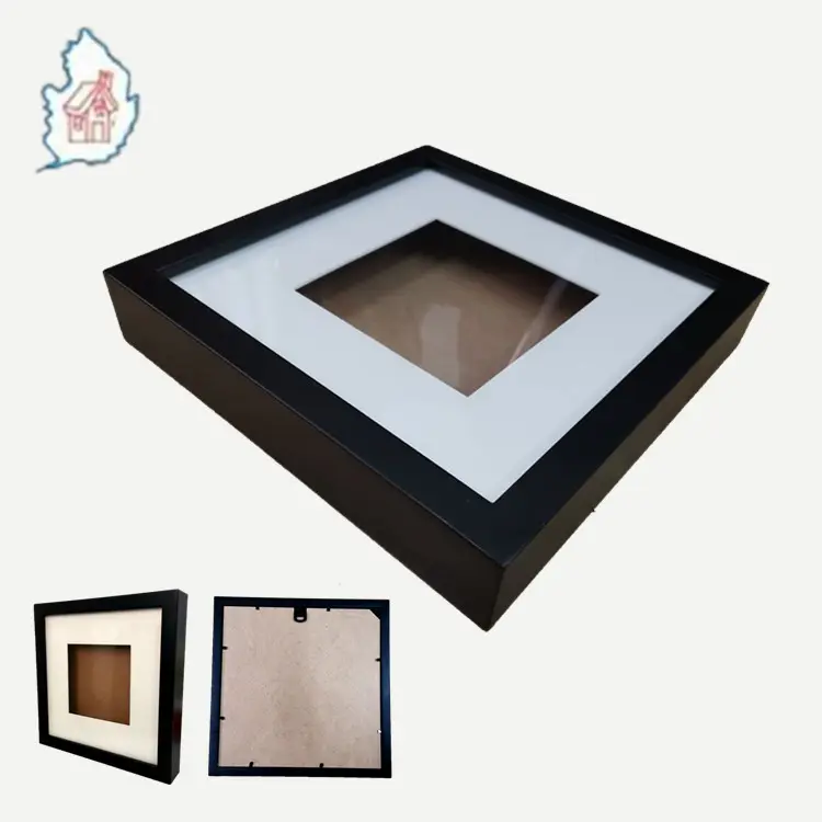 Deep shadow box wood frame picture frame shadow box with several colors